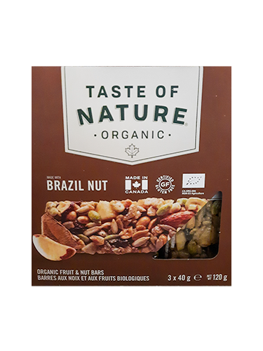 Taste of Nature Brazil nut glutenvrij bio 3x40g